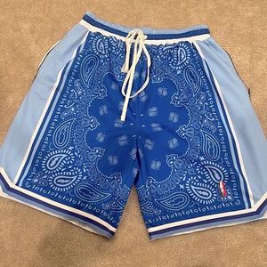 Trillest blue Nipsey Hustle LA Lakers Swingman Basketball Shorts Size 3XL